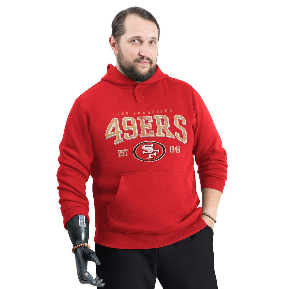 San Francisco 49ers G-III Sports by Carl Banks Adaptive Team Spirit Graphic Fleece Pullover Hoodie - Scarlet Hoodies