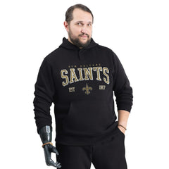 New Orleans Saints G-III Sports by Carl Banks Adaptive Team Spirit Graphic Fleece Pullover Hoodie - Black Hoodies