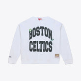 Boston Celtics Women's Lightweight Block Letter Sweatshirt White - Mitchell & Ness