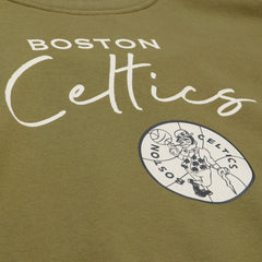 Boston Celtics Women's Lightweight Script Sweatshirt Olive - Mitchell & Ness