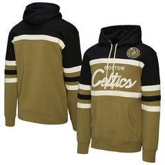 Boston Celtics Double Clutch Head Coach Hoodie Olive - Mitchell & Ness