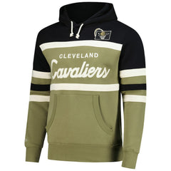 Cleveland Cavaliers Double Clutch Head Coach Hoodie Olive/Black - Mitchell & Ness