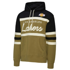 Los Angeles Lakers Double Clutch Head Coach Hoodie Olive/Black - Mitchell & Ness