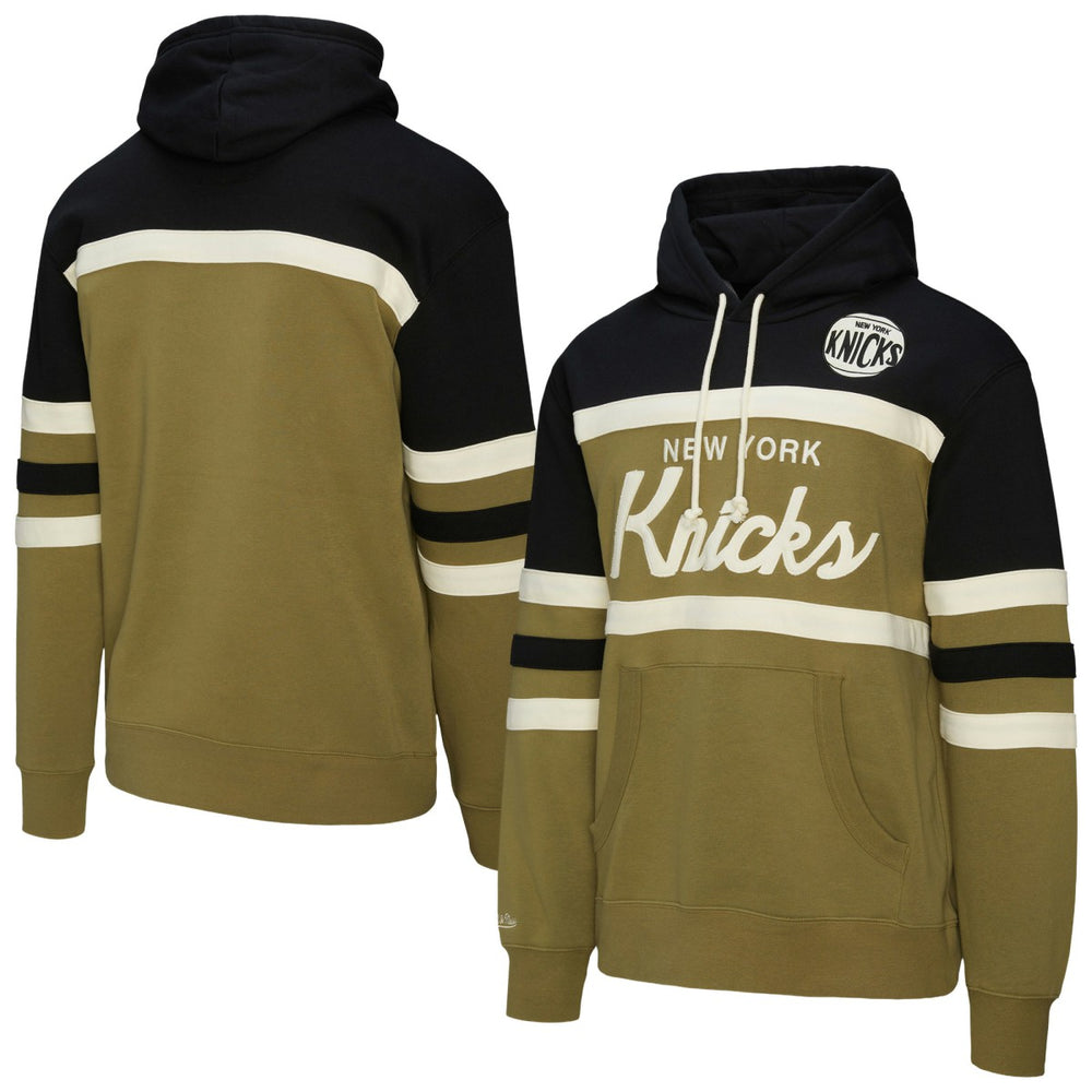 New York Knicks Double Clutch Head Coach Hoodie Olive/Black - Mitchell & Ness