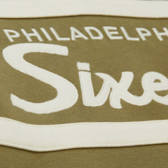 Philadelphia 76ers Double Clutch Head Coach Hoodie Olive - Mitchell & Ness