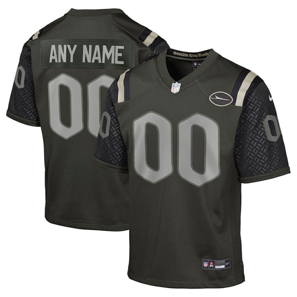 New York Jets Youth 2025 Rivalries Collection Custom Game Jersey - Gotham Green Jerseys