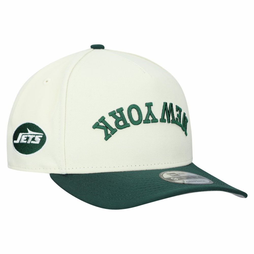 New York Jets New Era Upside Down 9FIFTY A-Frame Snapback Hat - Cream Hats