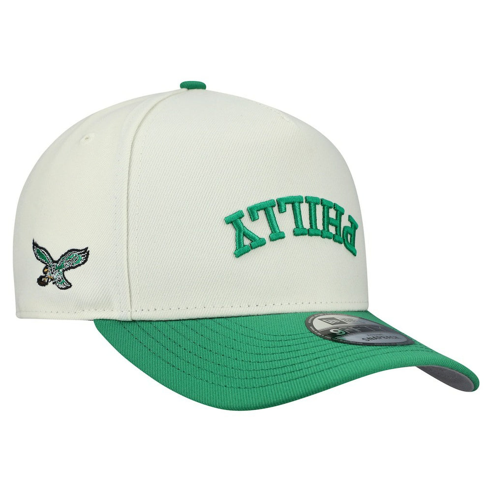 Philadelphia Eagles New Era Upside Down 9FIFTY A-Frame Snapback Hat - Cream Hats