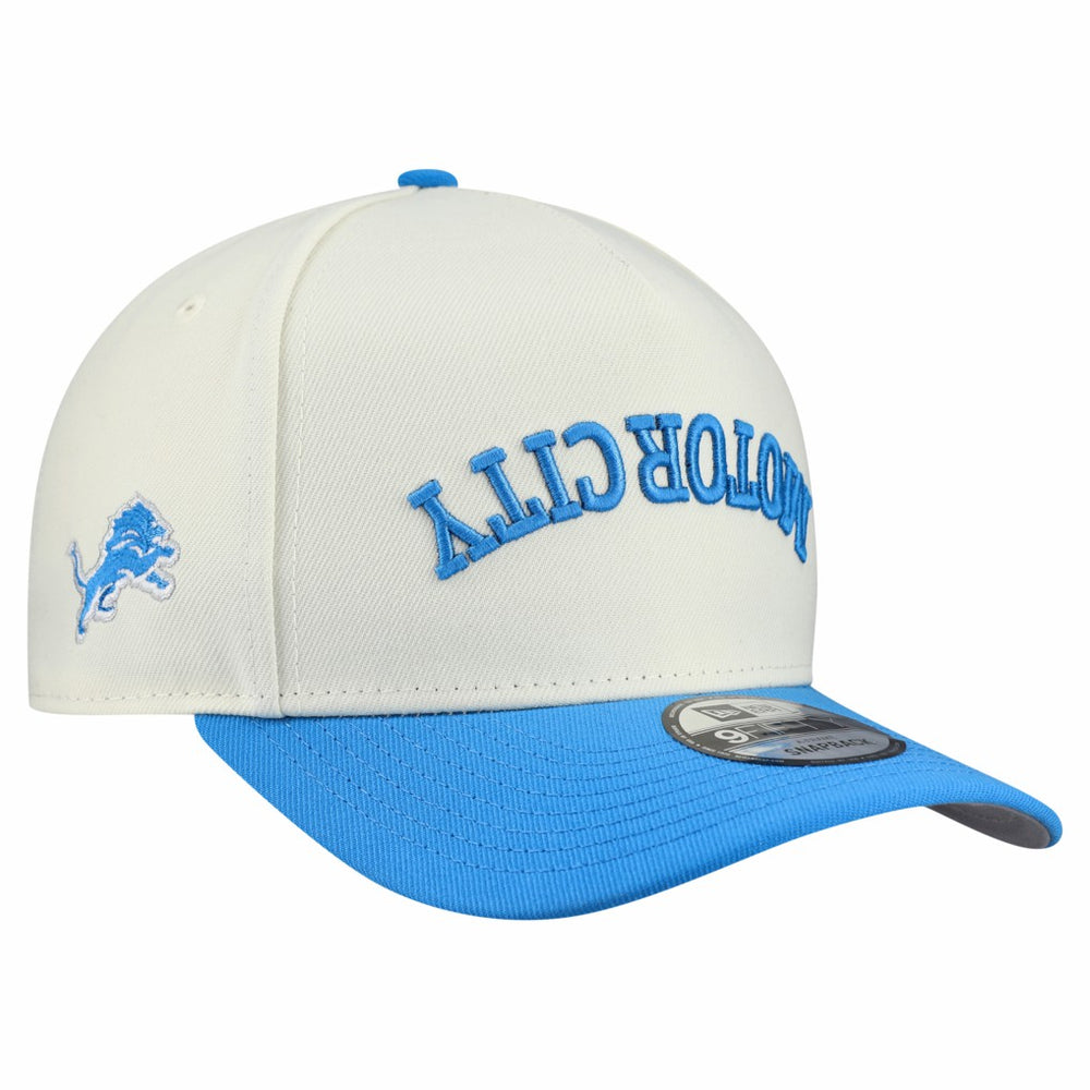 Detroit Lions New Era Upside Down 9FIFTY A-Frame Snapback Hat - Cream Hats