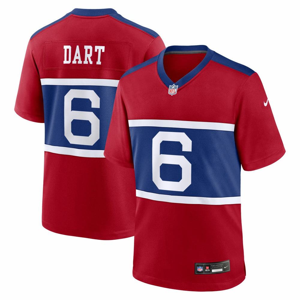 Jaxson Dart New York Giants Alternate Century Red Game Jersey - Red Jerseys
