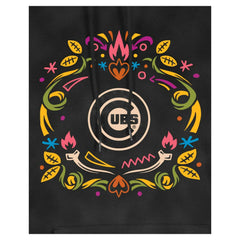 Chicago Cubs New Era Women's Día de Muertos Mineral Wash Hoodie Sweatshirt - Black Hoodies