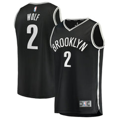 Daniel Wolf Brooklyn Nets Fast Break Replica Jersey Black Icon Edition - Fanatics