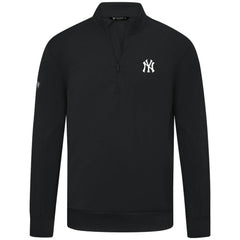 New York Yankees Levelwear Upright Insignia Tri-Blend Quarter-Zip Pullover - Black Pullover