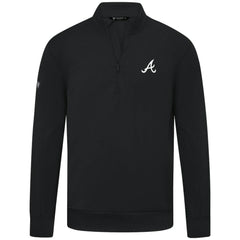 Atlanta Braves Levelwear Upright Insignia Tri-Blend Quarter-Zip Pullover - Black Pullover