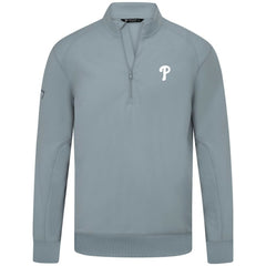 Philadelphia Phillies Levelwear Upright Insignia Tri-Blend Quarter-Zip Pullover - Gray Pullover