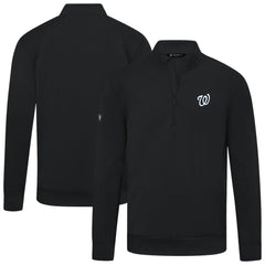 Washington Nationals Levelwear Upright Insignia Tri-Blend Quarter-Zip Pullover - Black Pullover