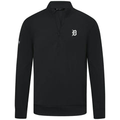 Detroit Tigers Levelwear Upright Insignia Tri-Blend Quarter-Zip Pullover - Black Pullover