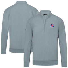 Chicago Cubs Levelwear Upright Insignia Tri-Blend Quarter-Zip Pullover - Gray Pullover