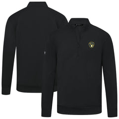 Milwaukee Brewers Levelwear Upright Insignia Tri-Blend Quarter-Zip Pullover - Black Pullover
