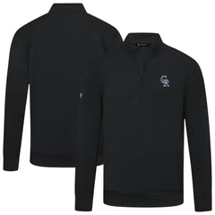 Colorado Rockies Levelwear Upright Insignia Tri-Blend Quarter-Zip Pullover - Black Pullover