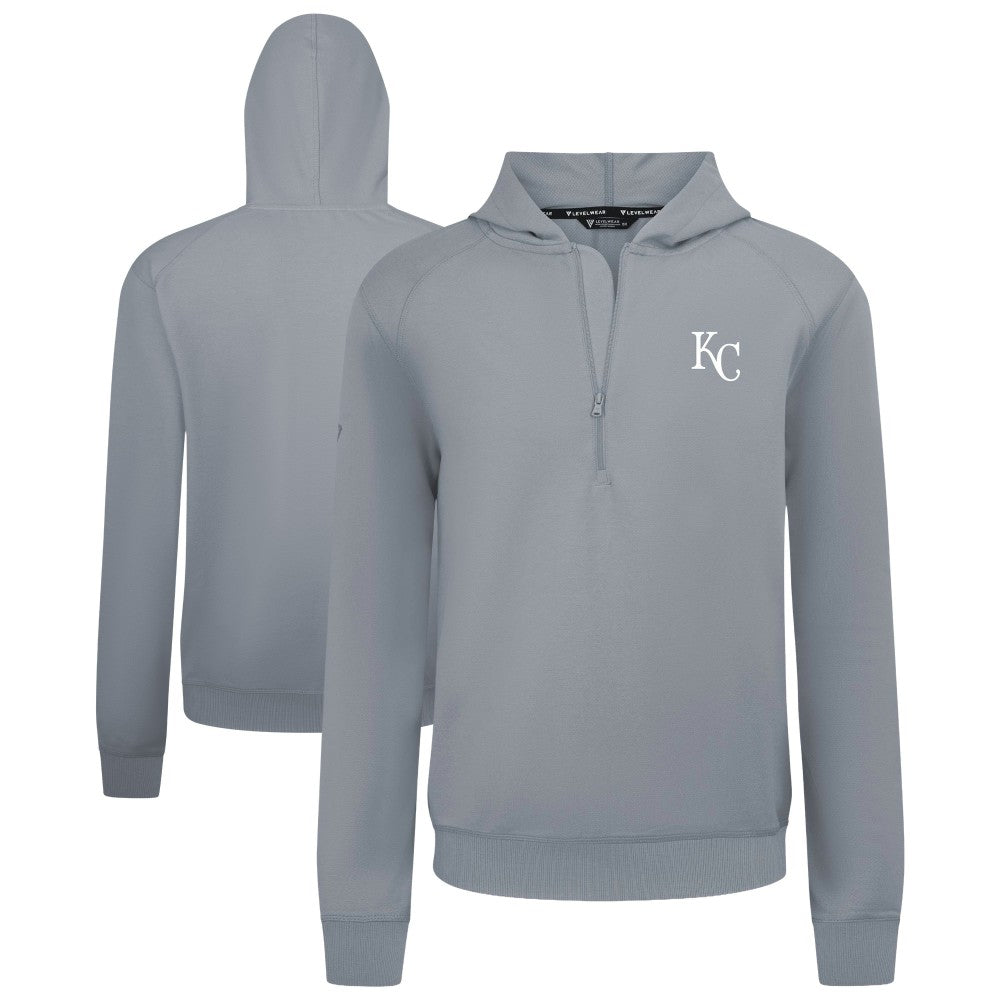 Kansas City Royals Levelwear Technic Insignia Quarter-Zip Hoodie - Gray Hoodies