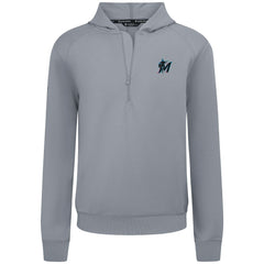 Miami Marlins Levelwear Technic Insignia Quarter-Zip Hoodie - Gray Hoodies