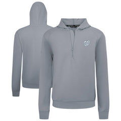 Washington Nationals Levelwear Technic Insignia Quarter-Zip Hoodie - Gray Hoodies
