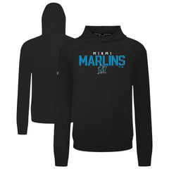 Miami Marlins Levelwear Mandate Carve Tri-Blend Hoodie - Black Hoodies