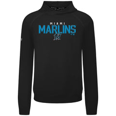 Miami Marlins Levelwear Mandate Carve Tri-Blend Hoodie - Black Hoodies