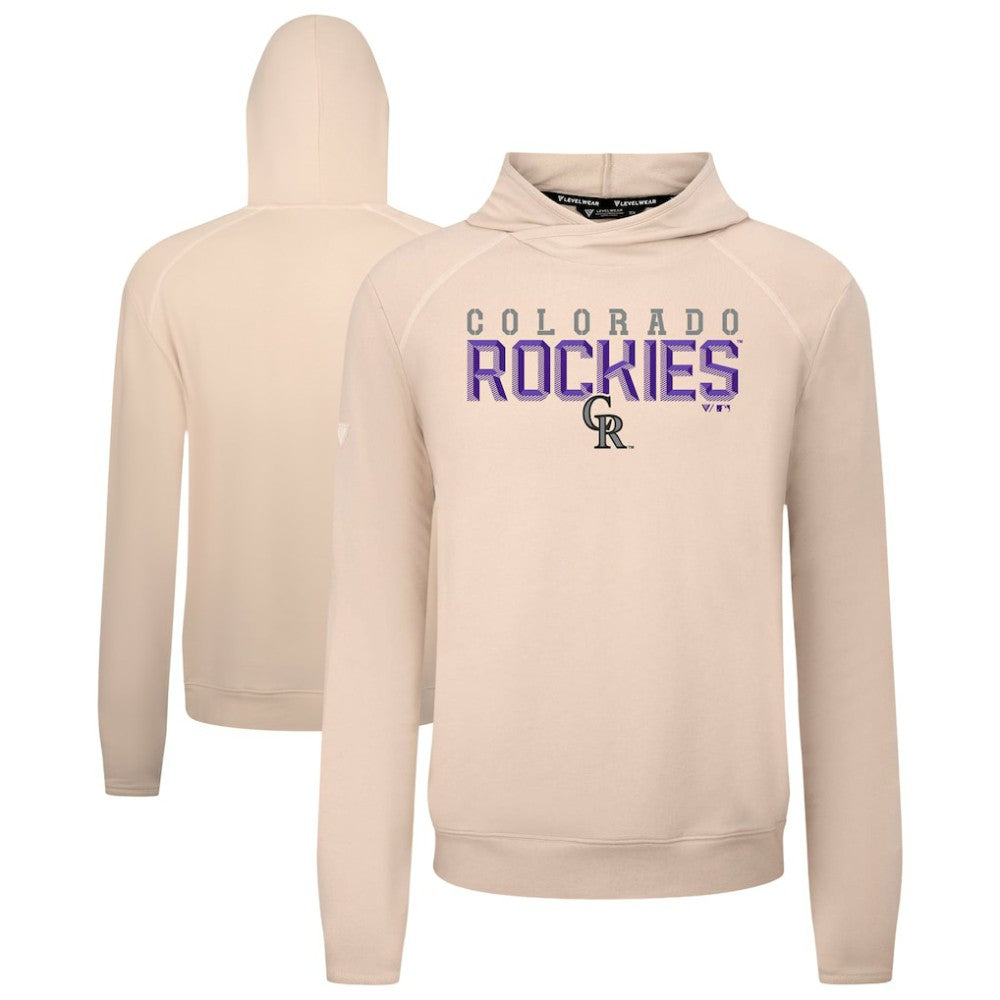 Colorado Rockies Levelwear Mandate Carve Tri-Blend Hoodie - Khaki Hoodies