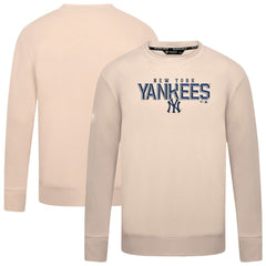 New York Yankees Levelwear Mandate Carve Tri-Blend Sweatshirt - Khaki Sweatshirts