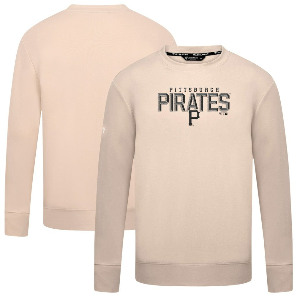 Pittsburgh Pirates Levelwear Mandate Carve Tri-Blend Sweatshirt - Khaki Sweatshirts
