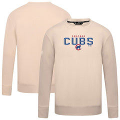 Chicago Cubs Levelwear Mandate Carve Tri-Blend Sweatshirt - Khaki Sweatshirts