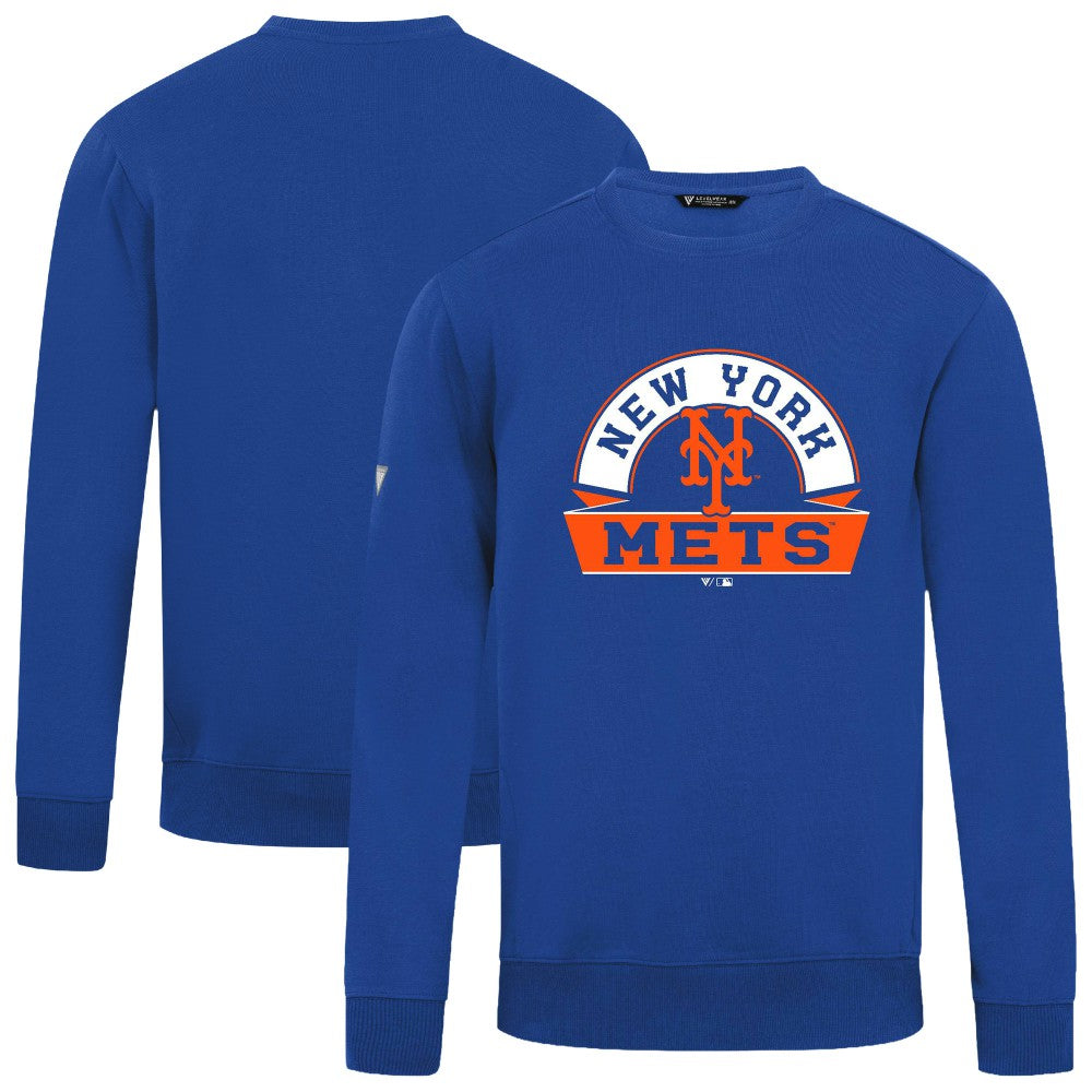 New York Mets Levelwear Zane Banner Arch Sweatshirt - Royal Sweatshirts