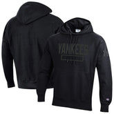 New York Yankees Champion Tonal Reverse Weave Fleece Hoodie - Black Hoodies