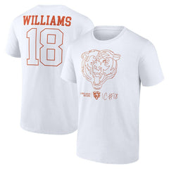 Caleb Williams Chicago Bears Outline Player T-Shirt - White T-shirts