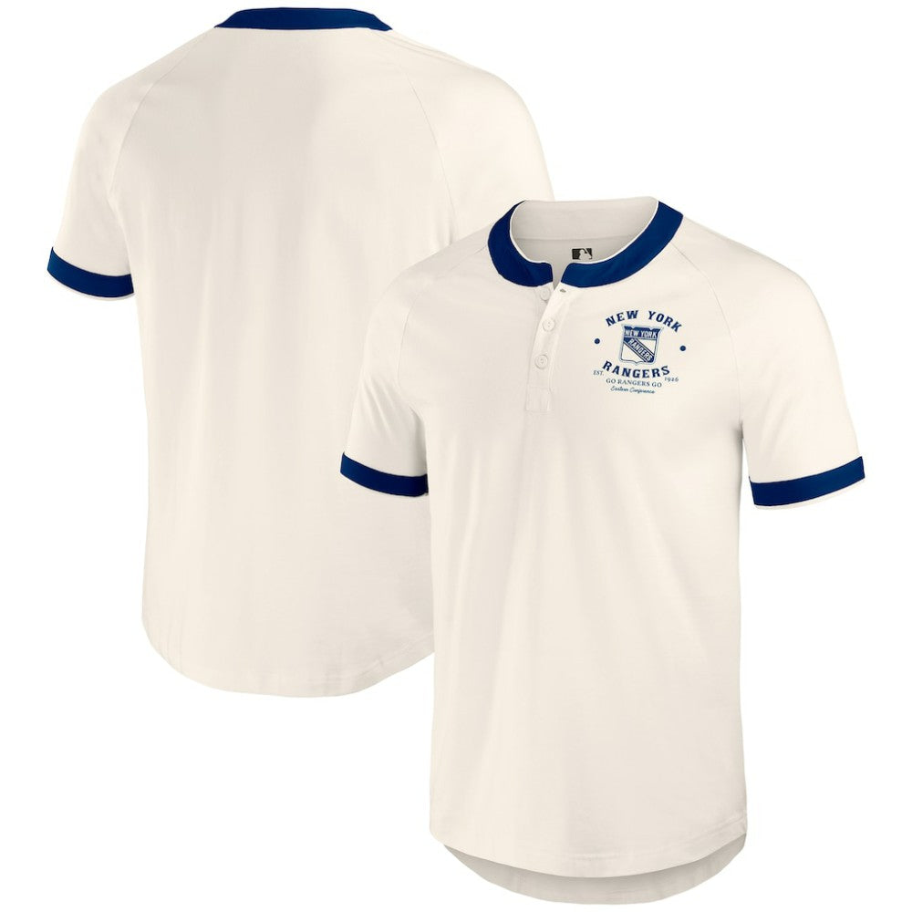 New York Rangers Darius Rucker Collection by Fanatics Fanatics Fest Henley Raglan T-Shirt - Cream | US 203392663