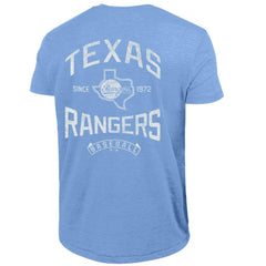 Texas Rangers Champion Vintage 3-Hit Tri-Blend T-Shirt - Light Blue T-shirts