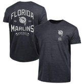 Miami Marlins Champion Vintage 3-Hit Tri-Blend T-Shirt - Black T-shirts