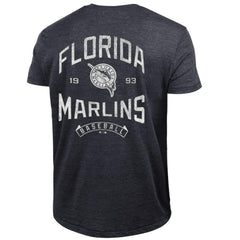 Miami Marlins Champion Vintage 3-Hit Tri-Blend T-Shirt - Black T-shirts