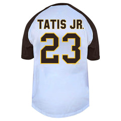 Fernando Tatis Jr. San Diego Padres Profile Women's Plus Size Name & Number Raglan Henley T-Shirt - White T-shirts
