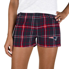 New England Patriots Concepts Sport Women's Ultimate Flannel Shorts - Navy/Red Shorts