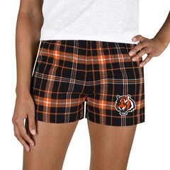 Cincinnati Bengals Concepts Sport Women's Ultimate Flannel Shorts - Black/Orange Shorts