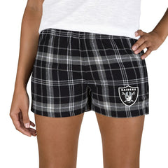 Las Vegas Raiders Concepts Sport Women's Ultimate Flannel Shorts - Black/Gray Shorts