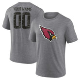 Arizona Cardinals Heritage Custom Name & Number Tri-Blend T-Shirt - Gray T-shirts