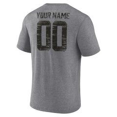Atlanta Falcons Heritage Custom Name & Number Tri-Blend T-Shirt - Gray T-shirts
