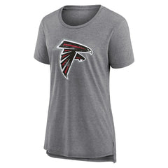Atlanta Falcons Women's Heritage Custom Name & Number Tri-Blend T-Shirt - Gray T-shirts