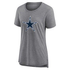 Dallas Cowboys Women's Heritage Custom Name & Number Tri-Blend T-Shirt - Gray T-shirts