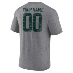 Green Bay Packers Heritage Custom Name & Number Tri-Blend T-Shirt - Gray T-shirts