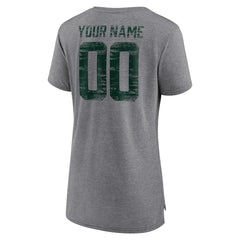 Green Bay Packers Women's Heritage Custom Name & Number Tri-Blend T-Shirt - Gray T-shirts
